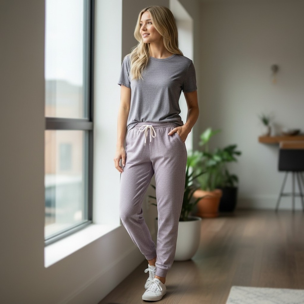 Vuori Performance Joggers Womens Medium Dusty Purple Heather VW303 Lounge Pants